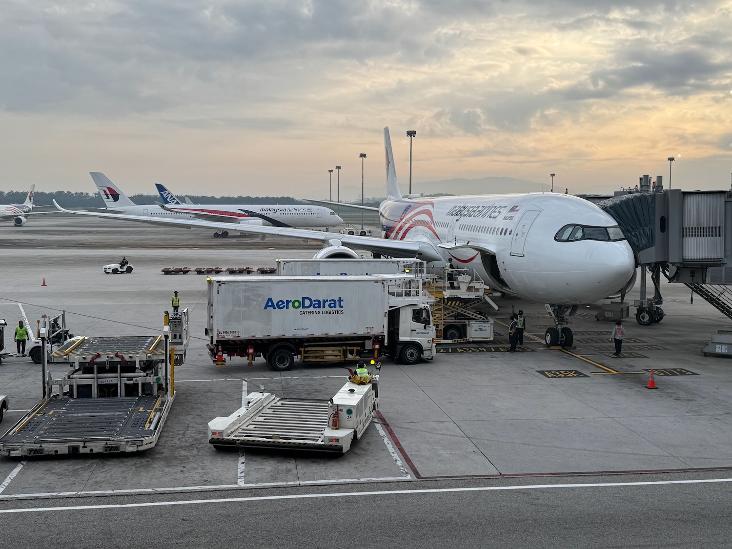 a plane parked at an airport