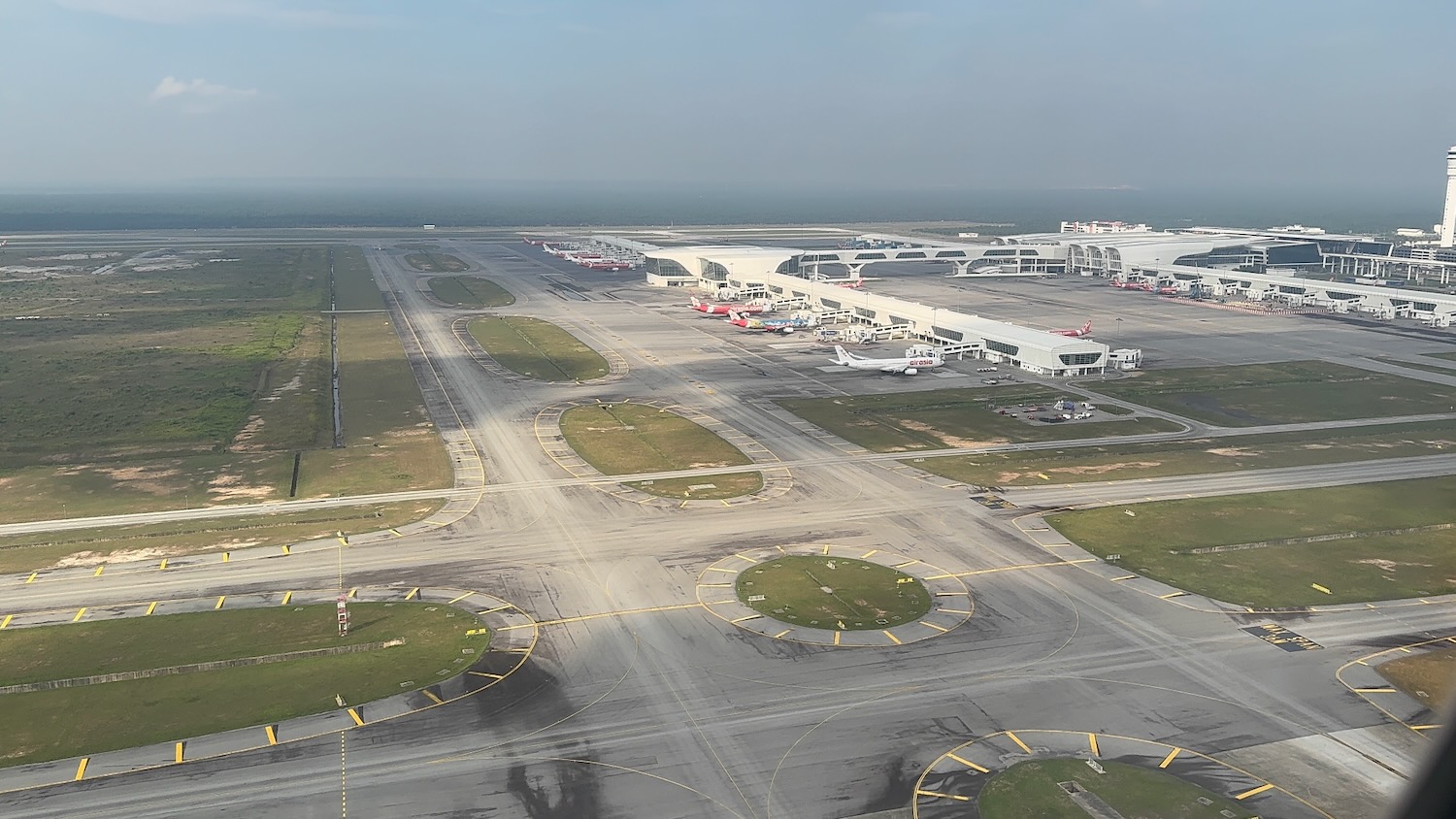an aerial view of an airport