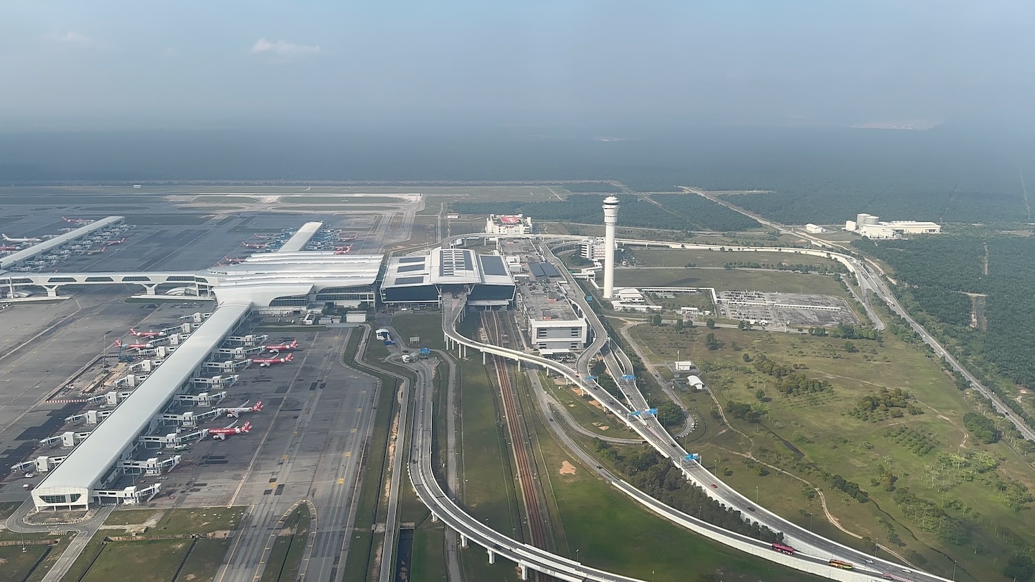 an aerial view of a airport