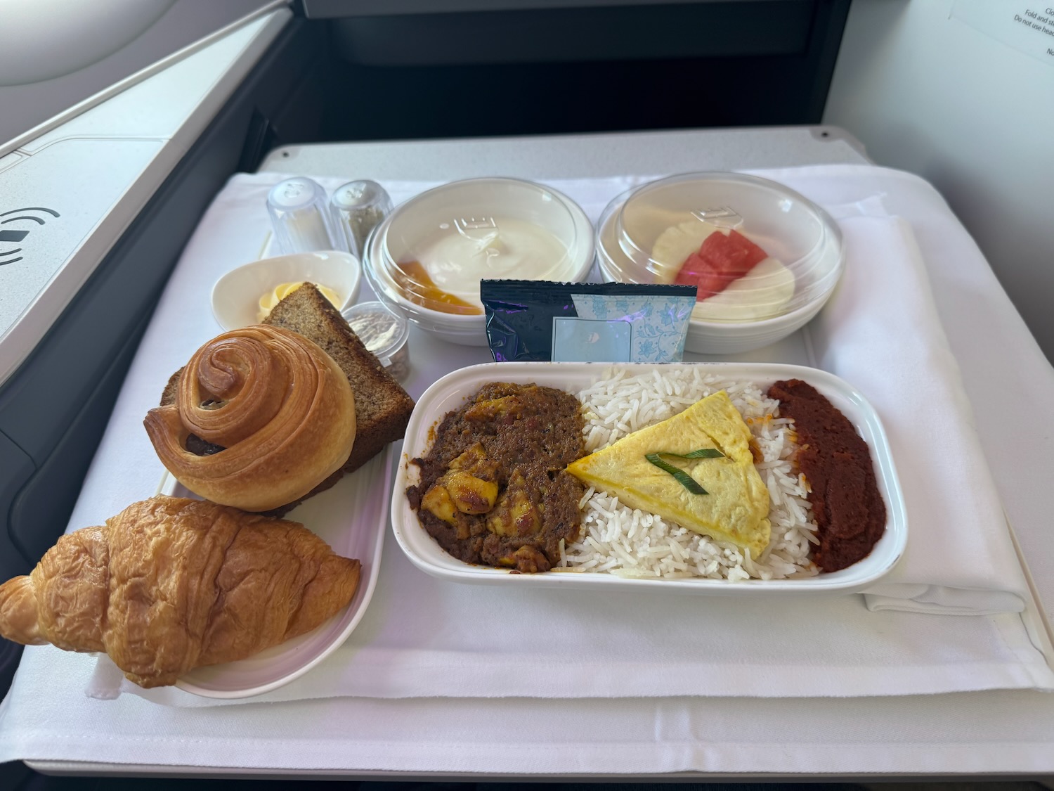 food on a tray on a table