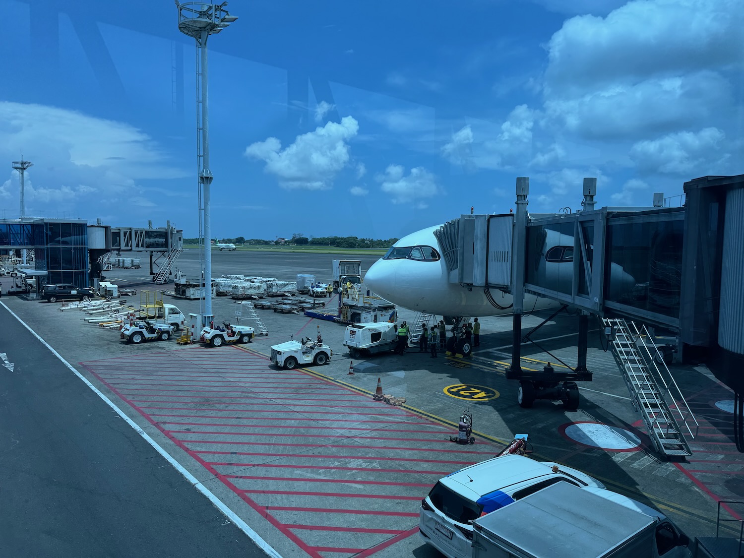 a plane at an airport