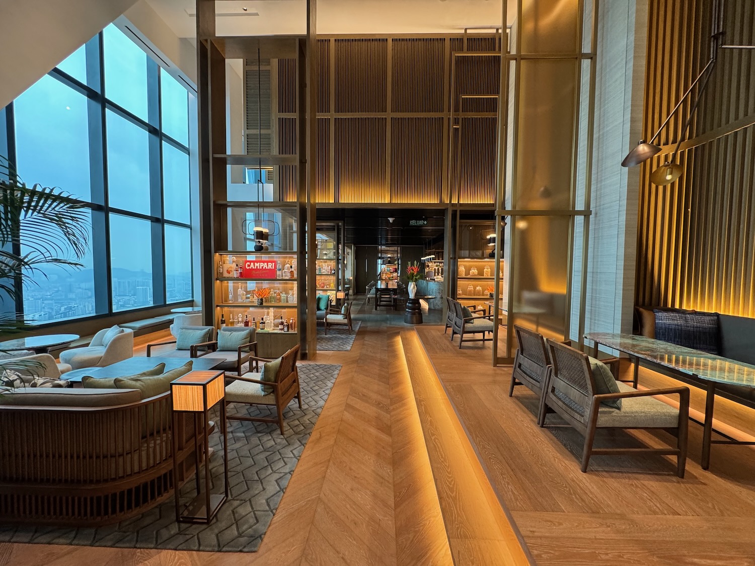 a room with a large window