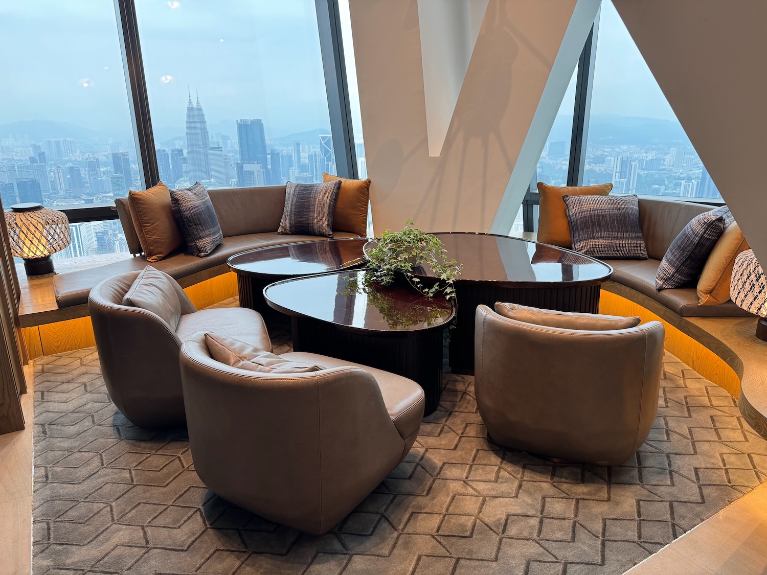 a room with a table and chairs