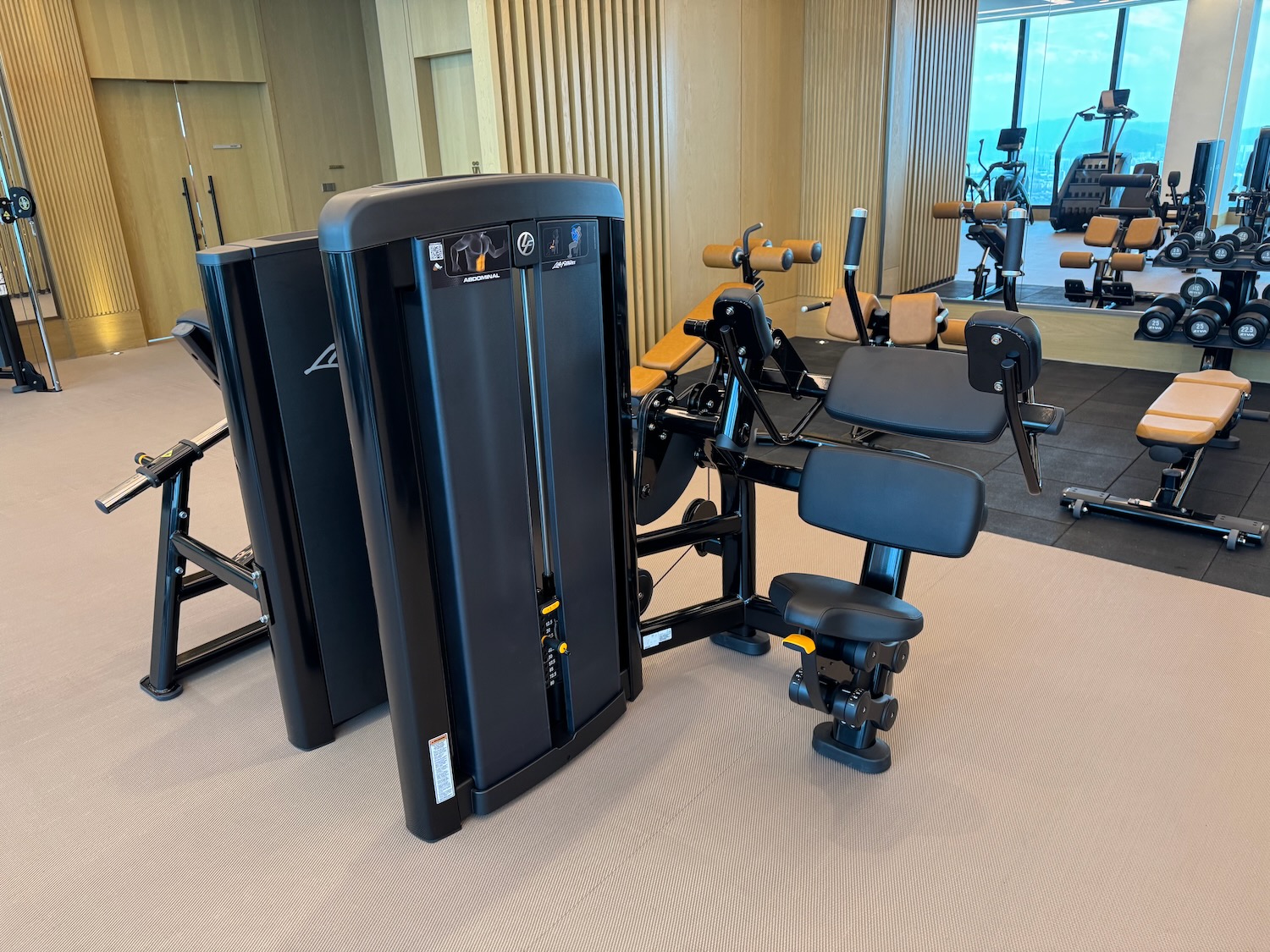a gym equipment in a room