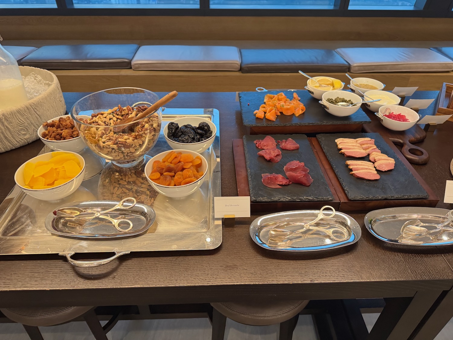 a table with food on it