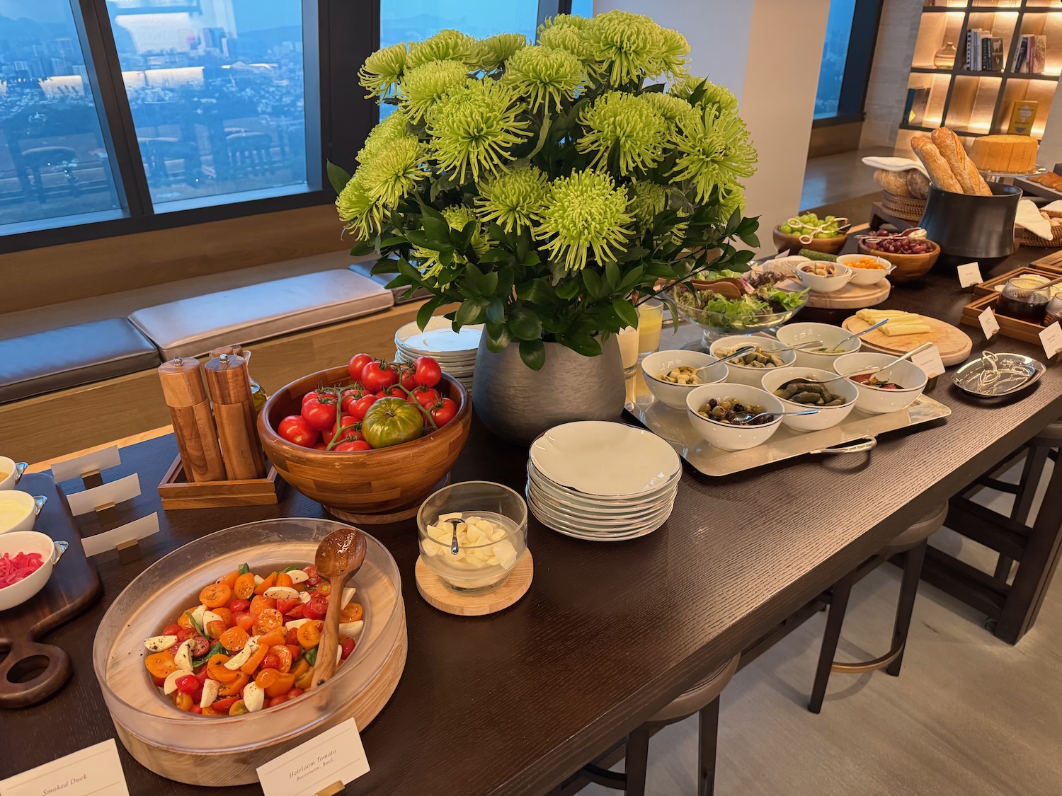 a table with food on it