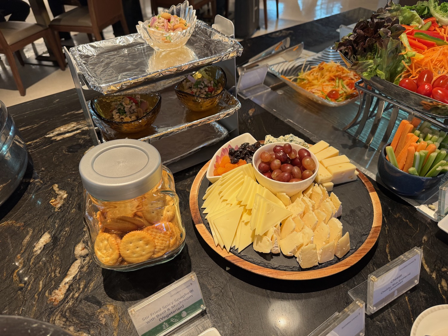 a table with food on it