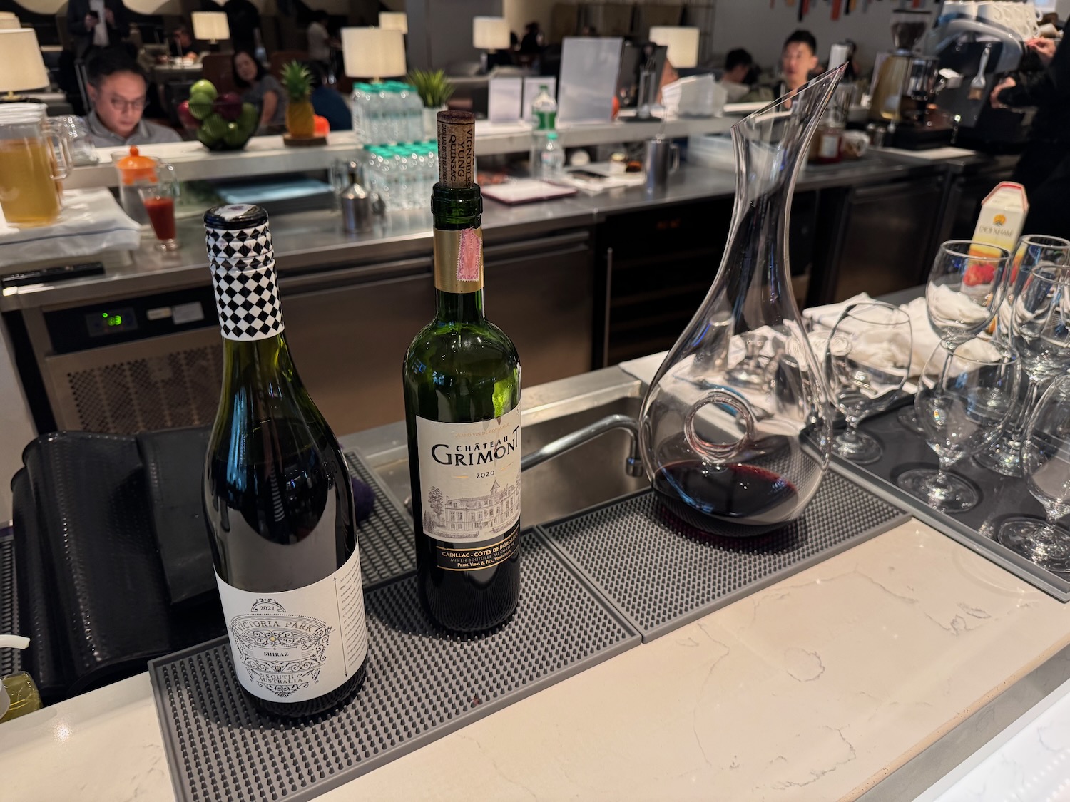 a wine bottles on a counter