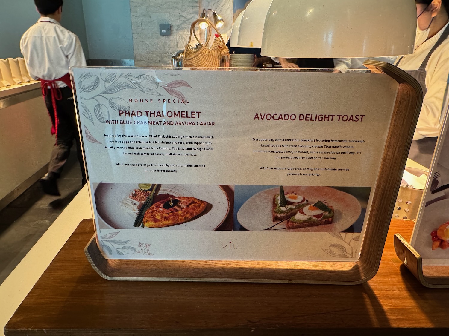 a menu on a table