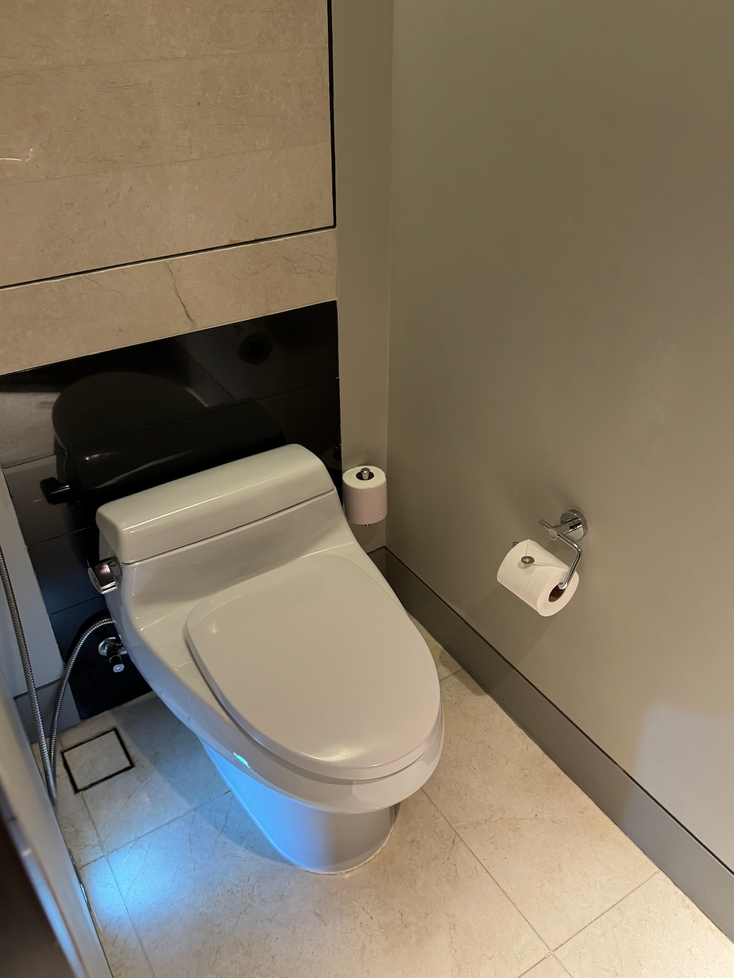 a toilet in a bathroom
