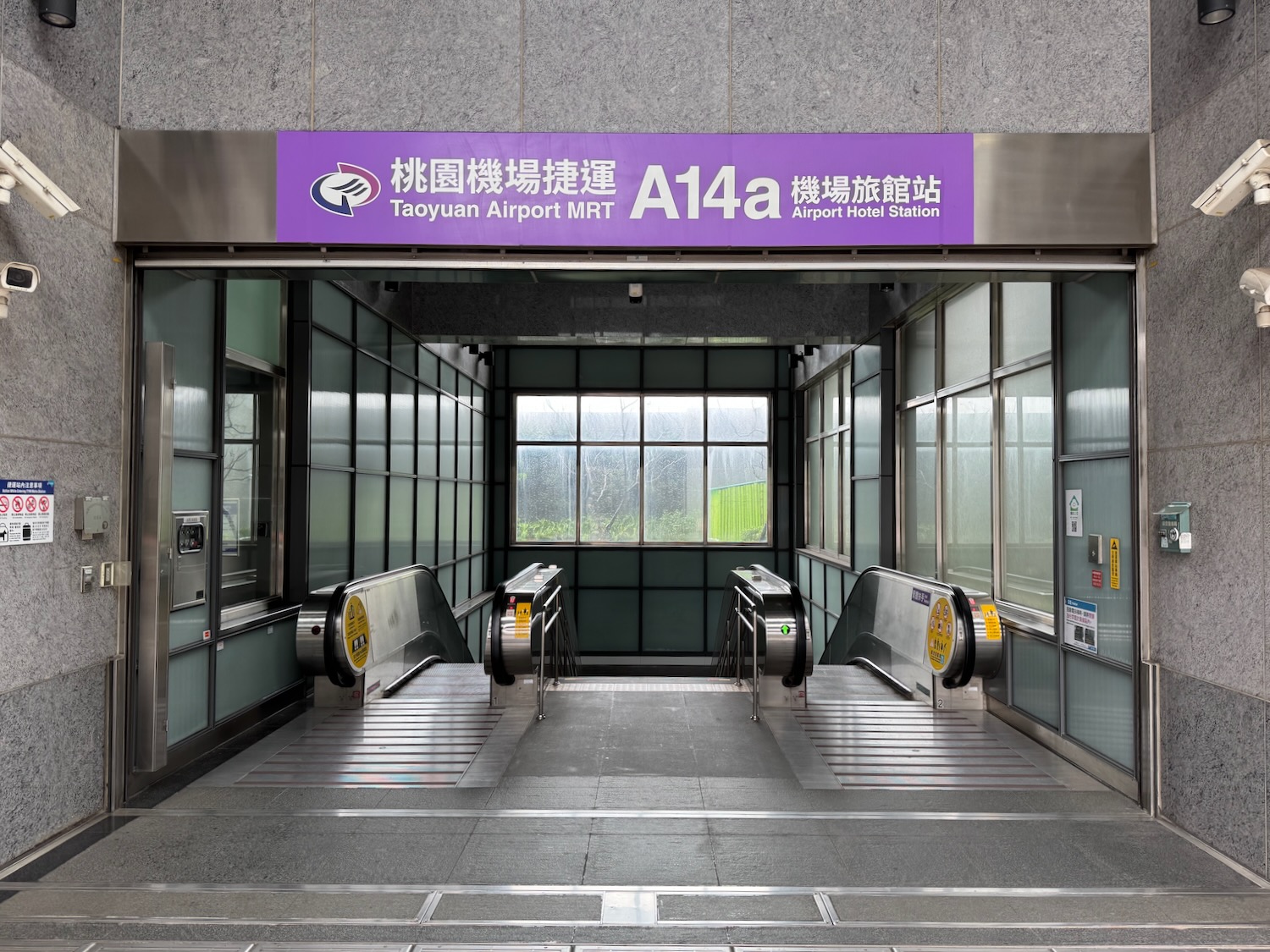 escalators in a building