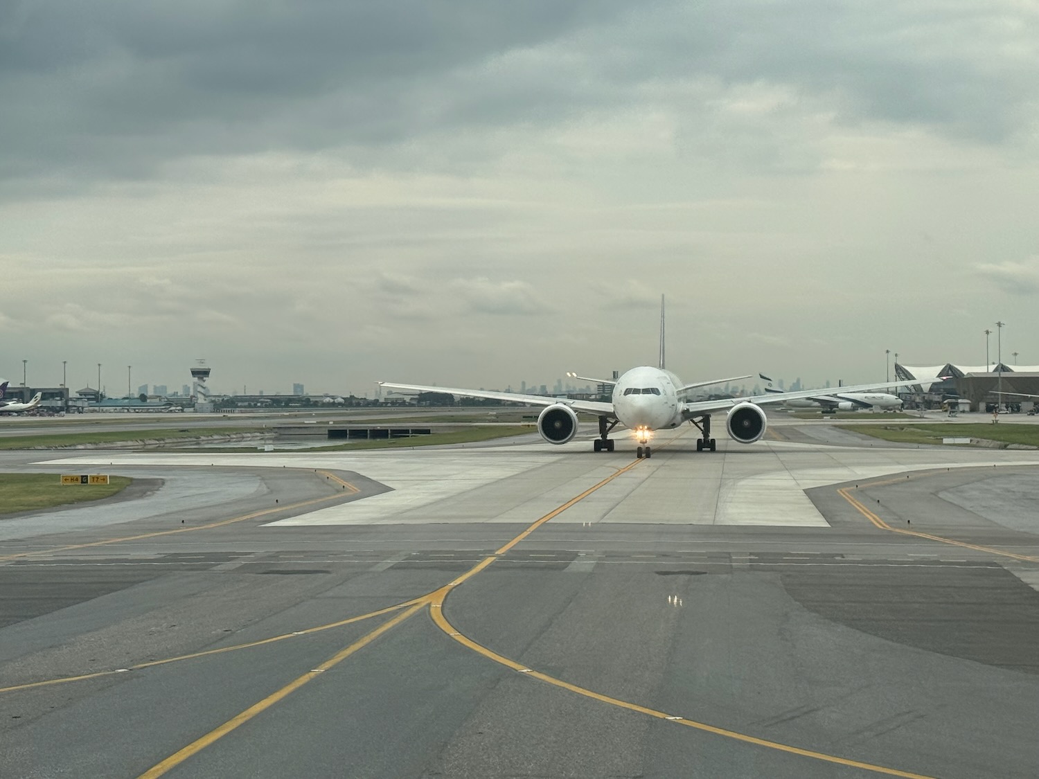 an airplane on a runway