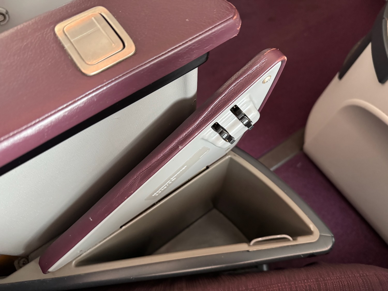 a seat with a keyhole