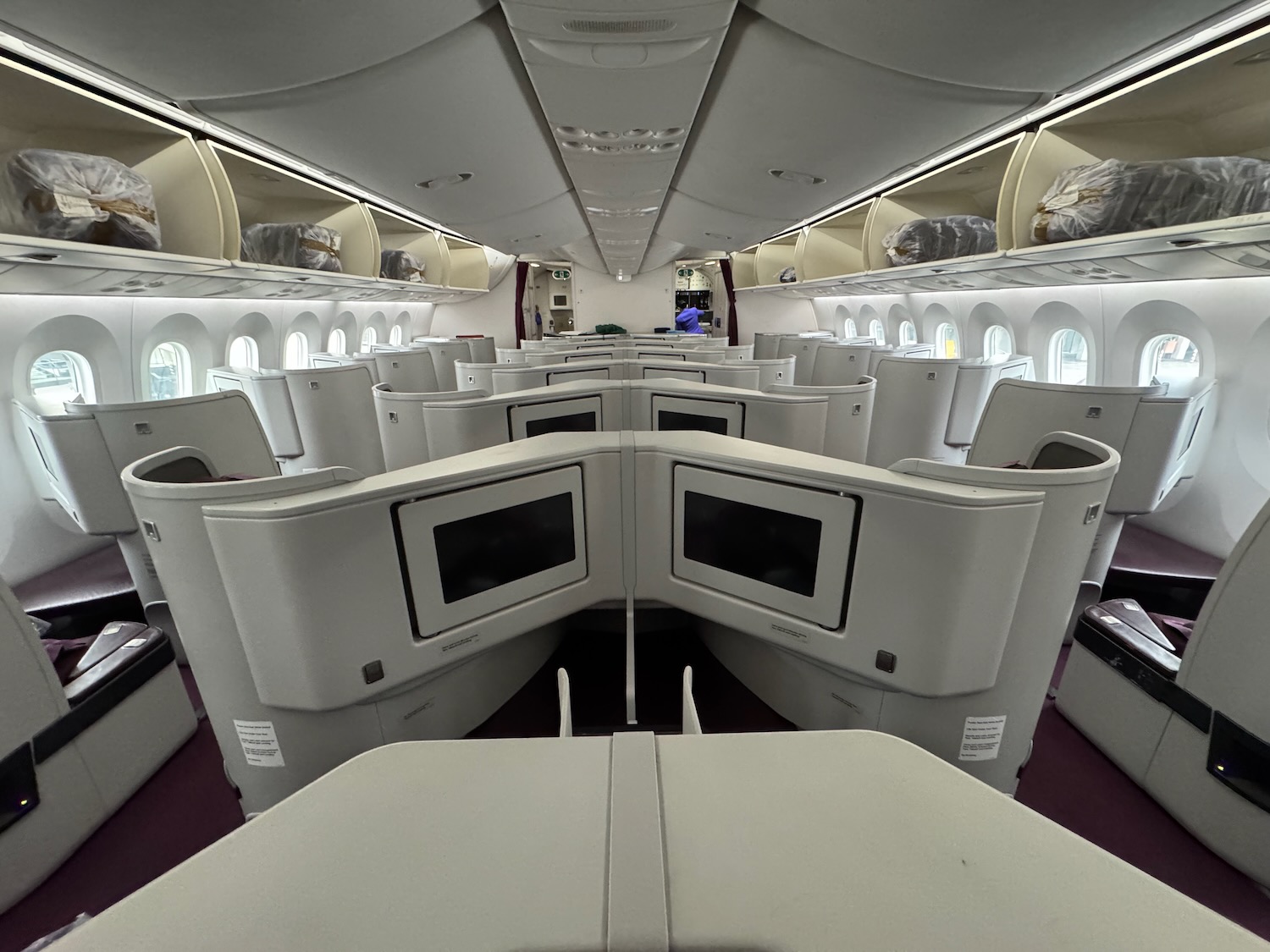 a row of seats in an airplane