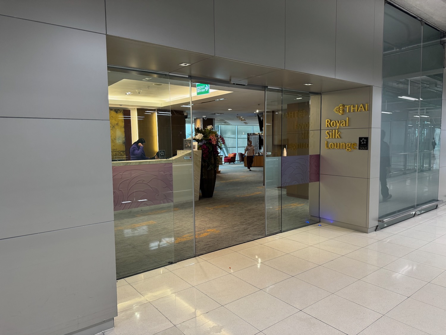 a glass door of a hotel