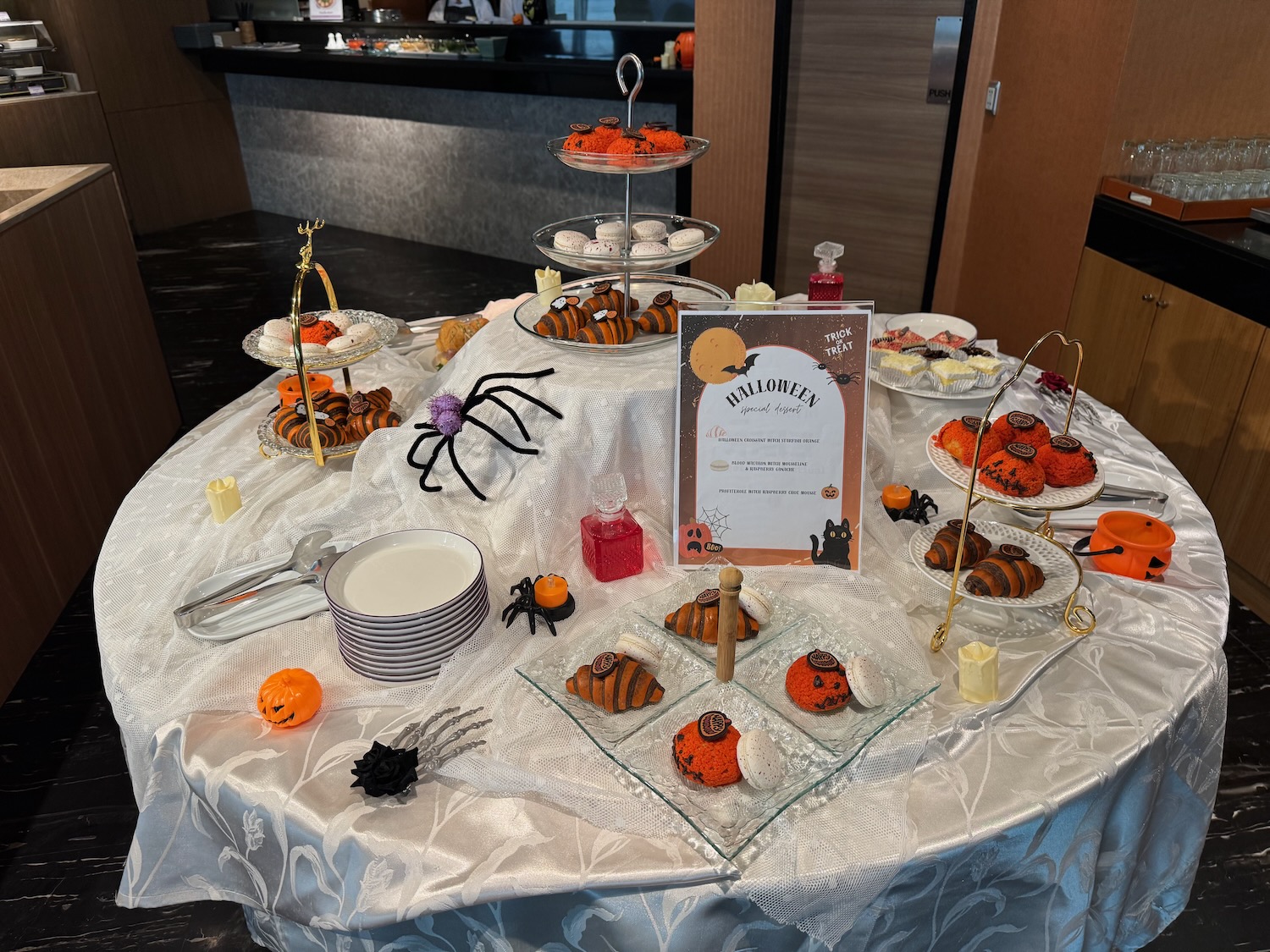 a table with food on it