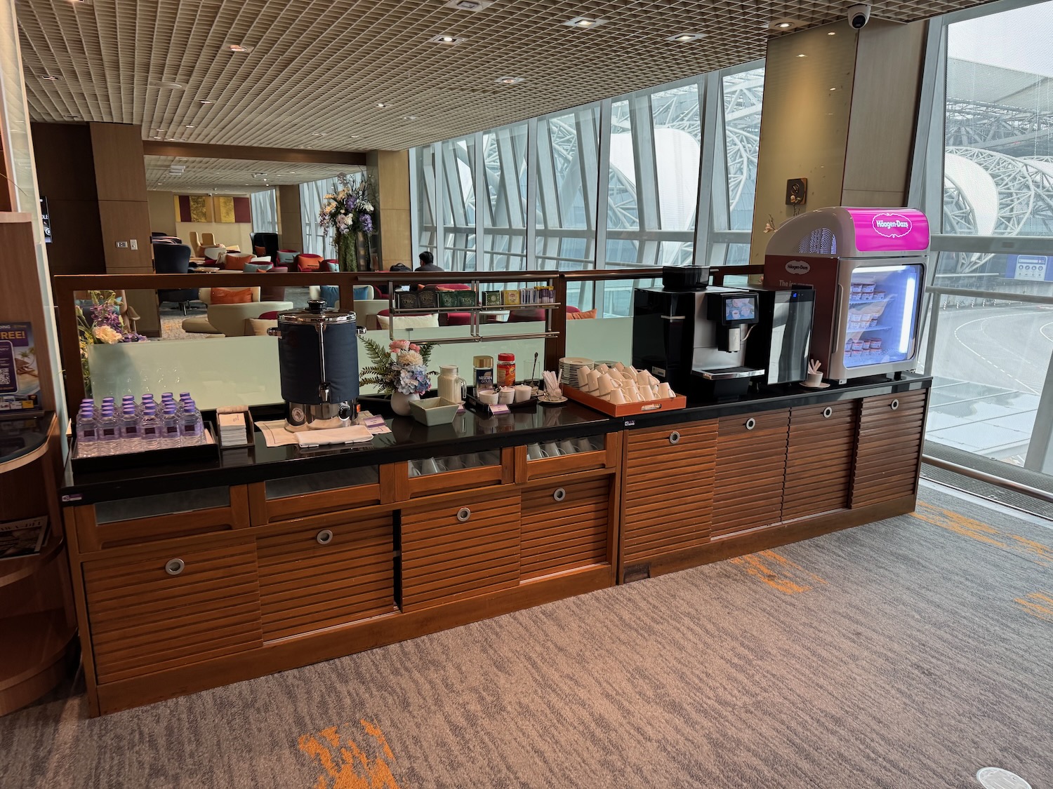 a coffee machine in a room