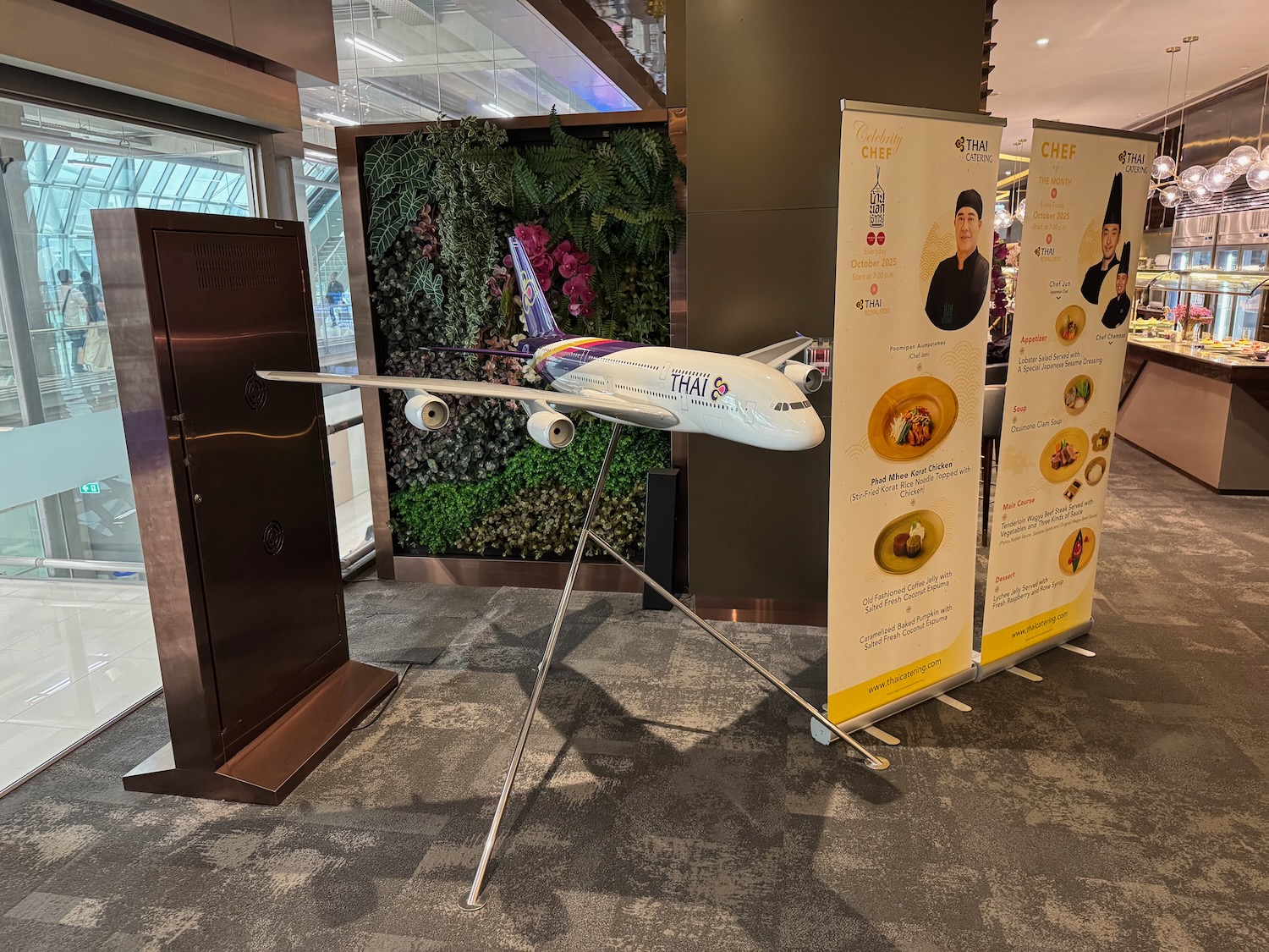 a model airplane in a room