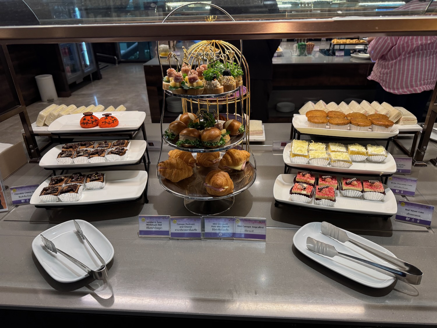 a display of food on a table