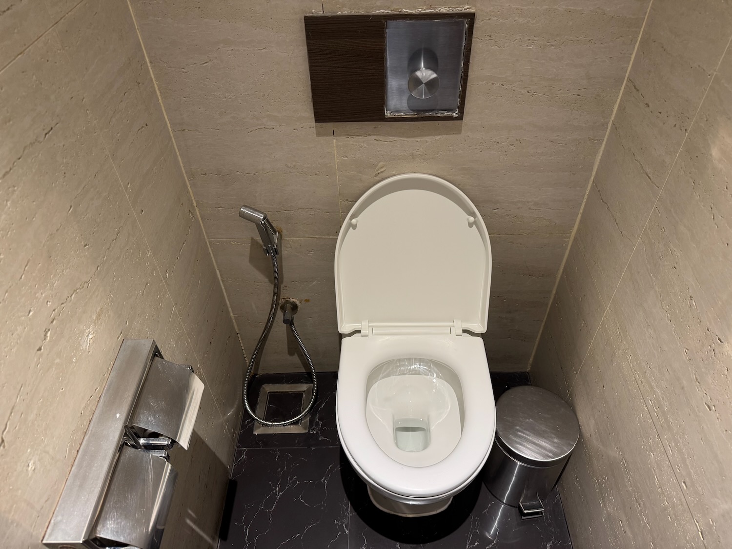 a toilet in a bathroom