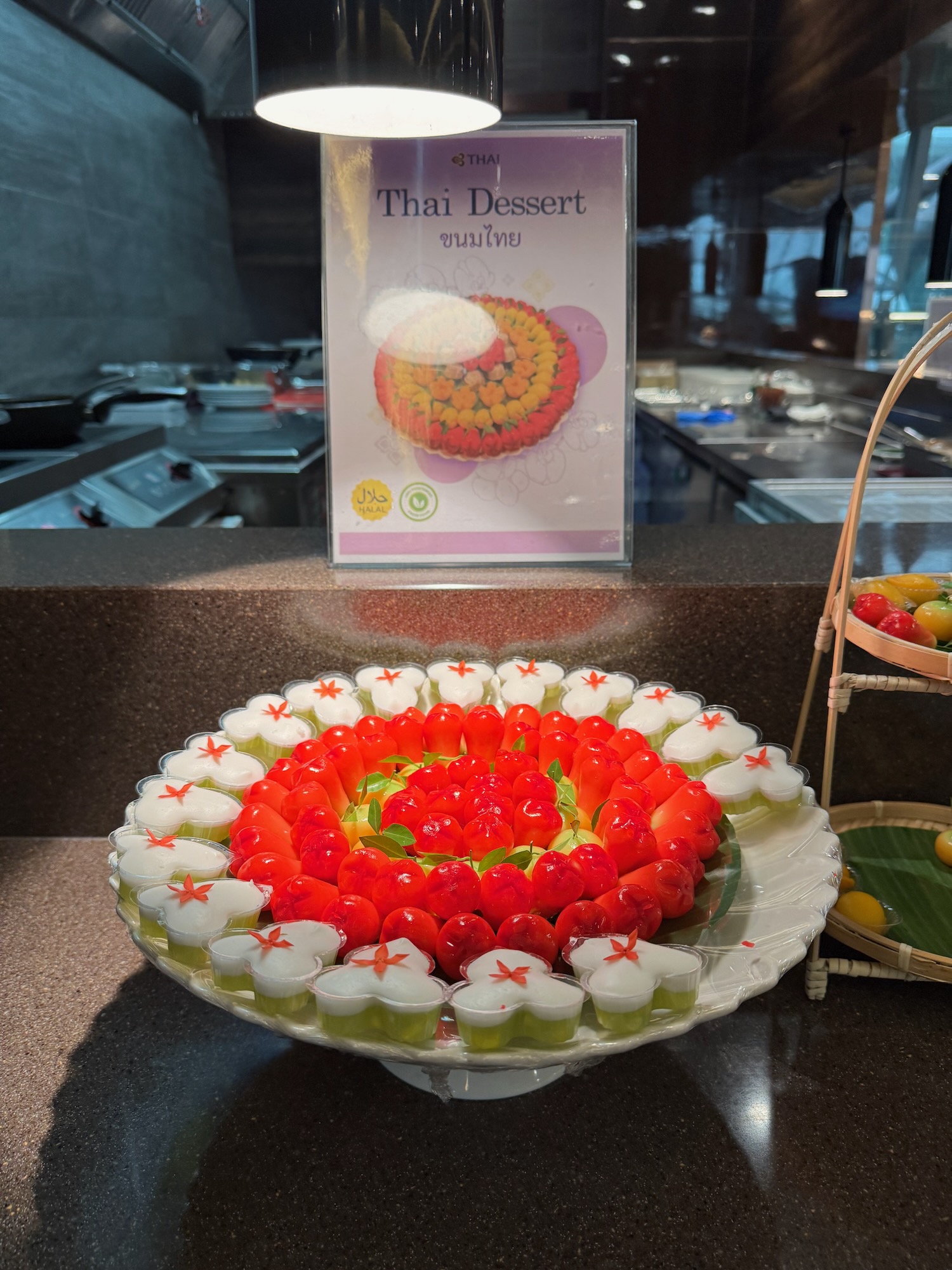 a plate of food on a counter