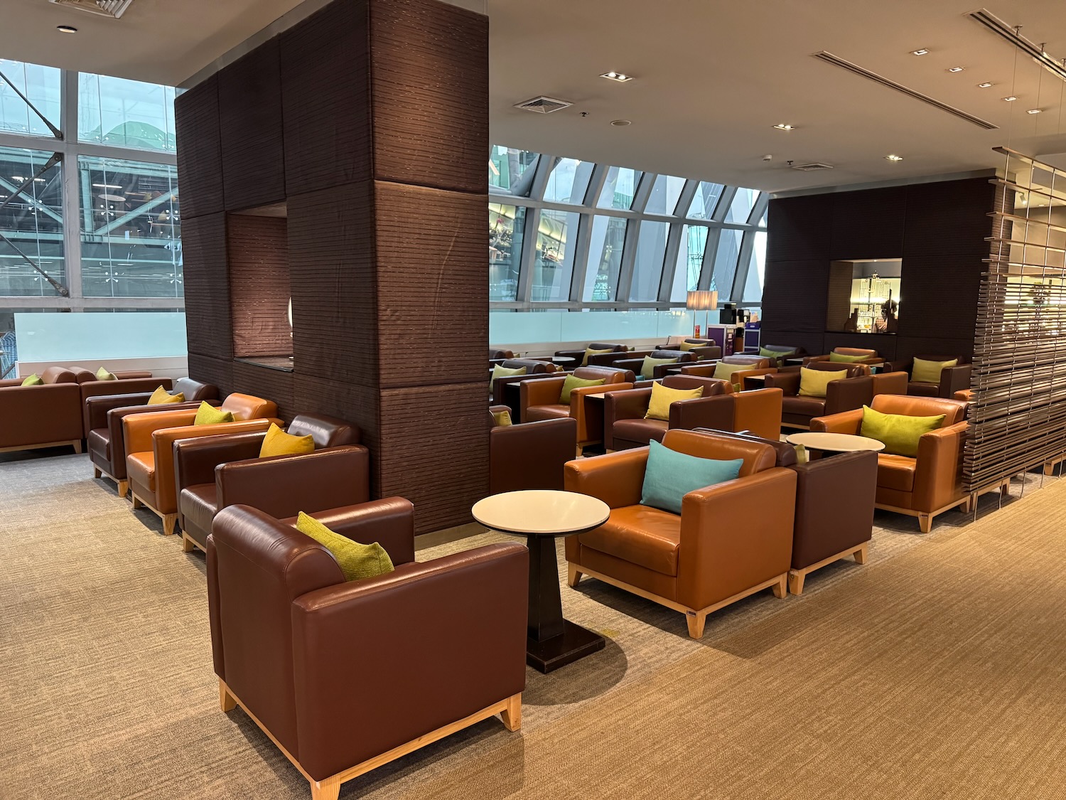 a room with chairs and tables