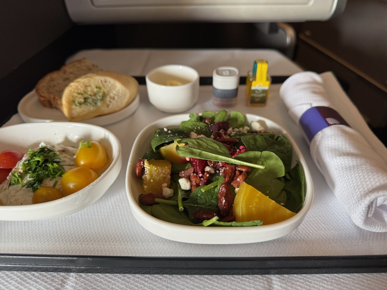 a tray with food on it