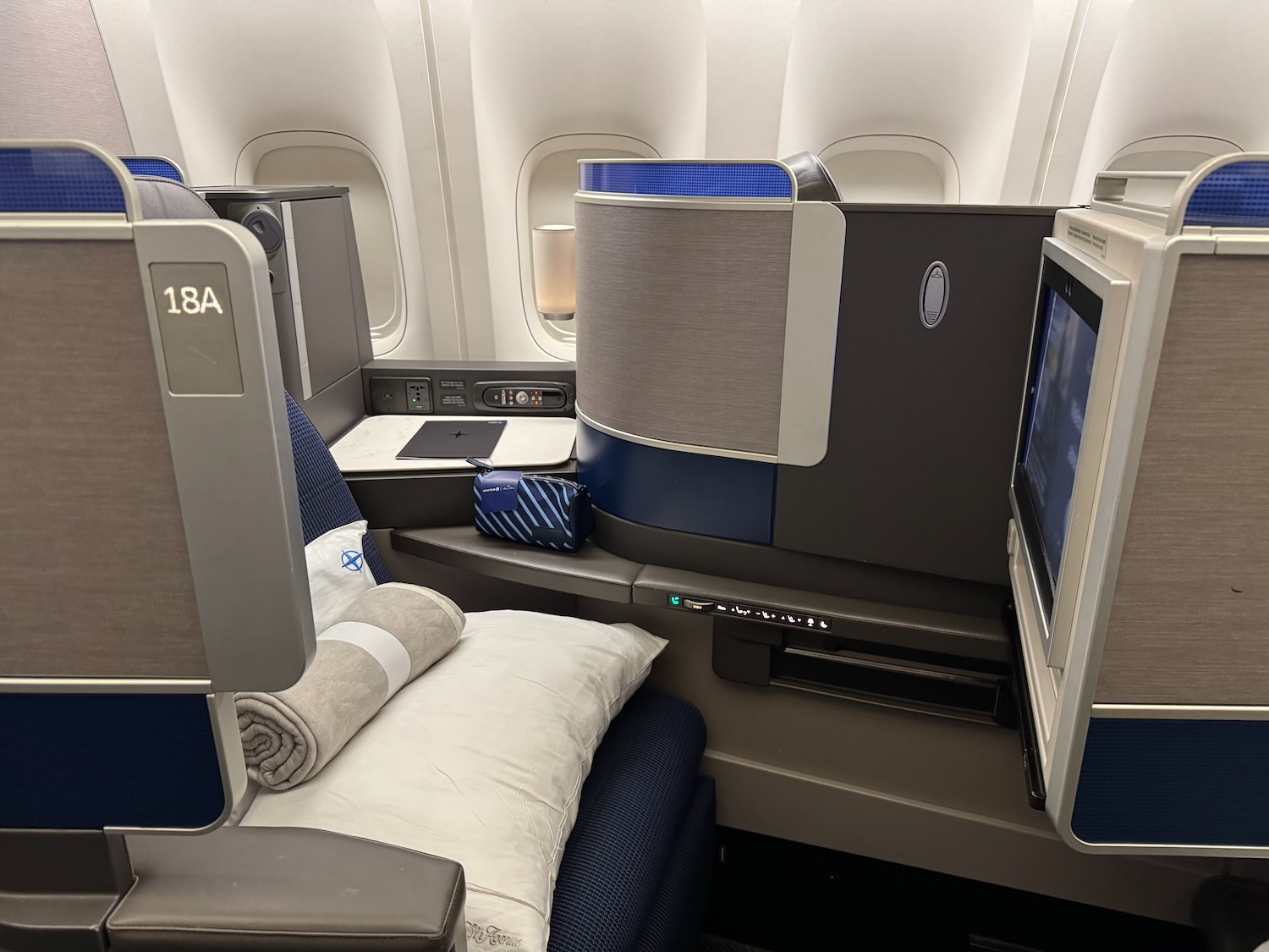 a seat in an airplane