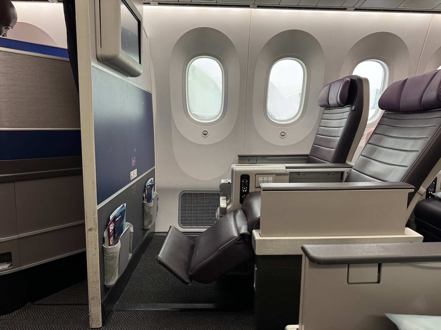 a seat in an airplane