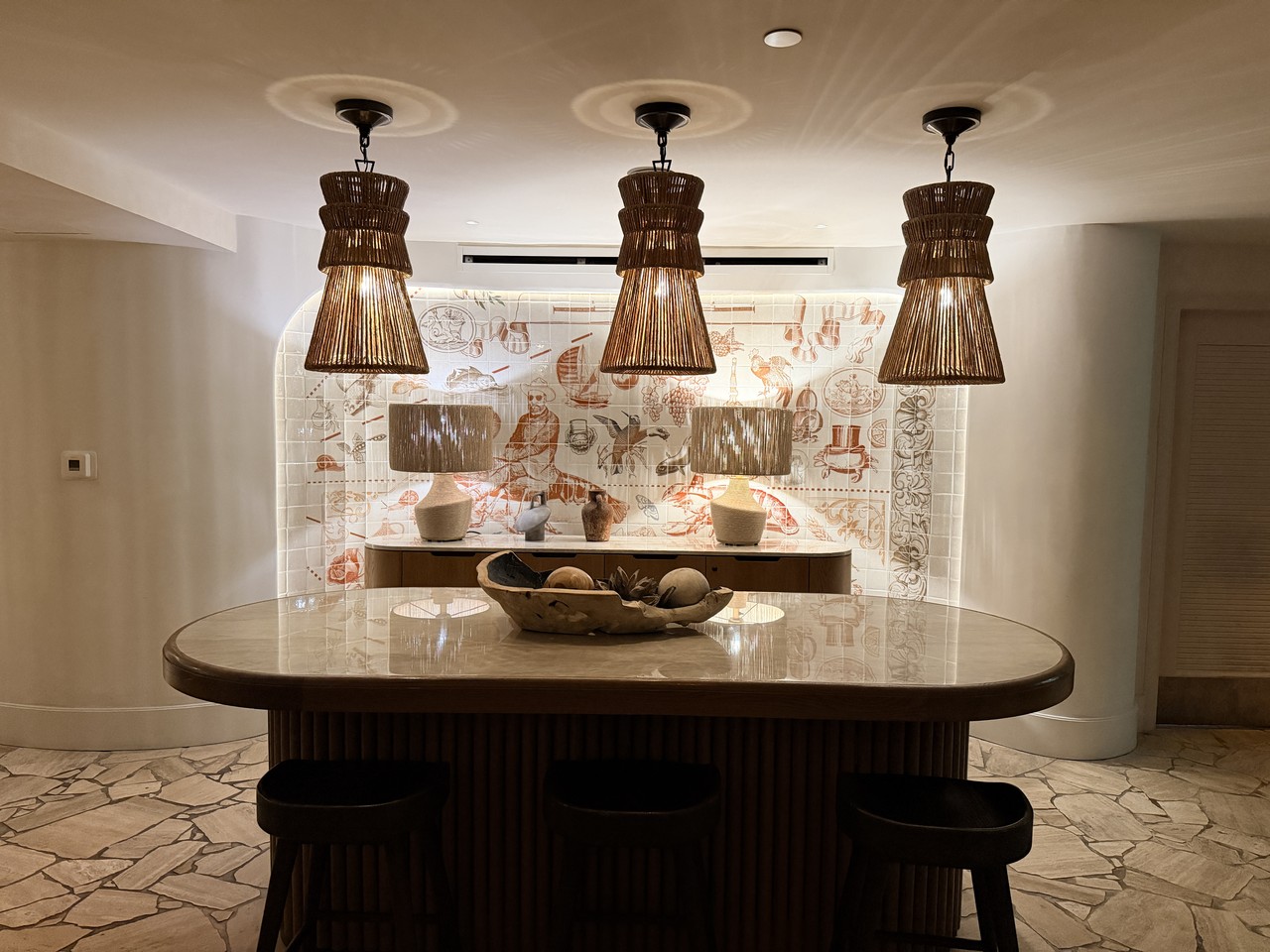 andaz miami beach review lobby bar counter backlit tile