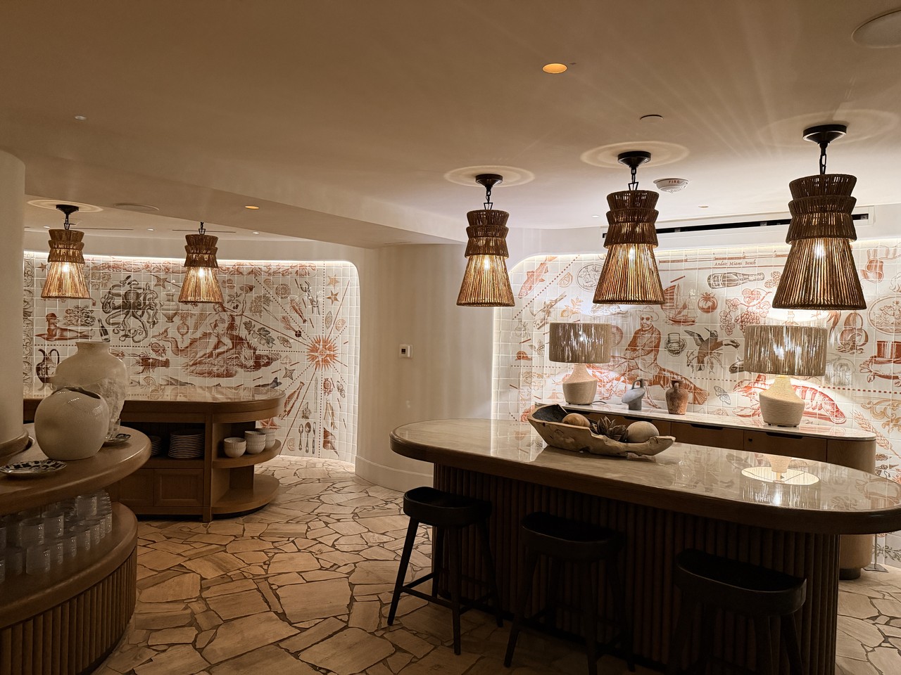 andaz miami beach review lobby restaurant bar pendant lights