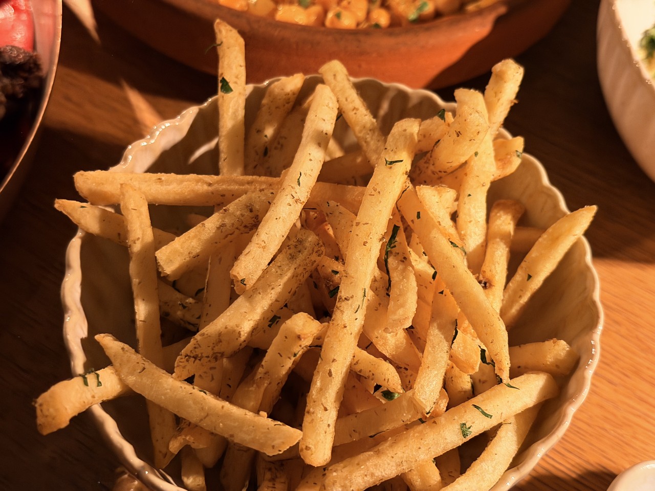 andaz miami beach review restaurant dinner french fries