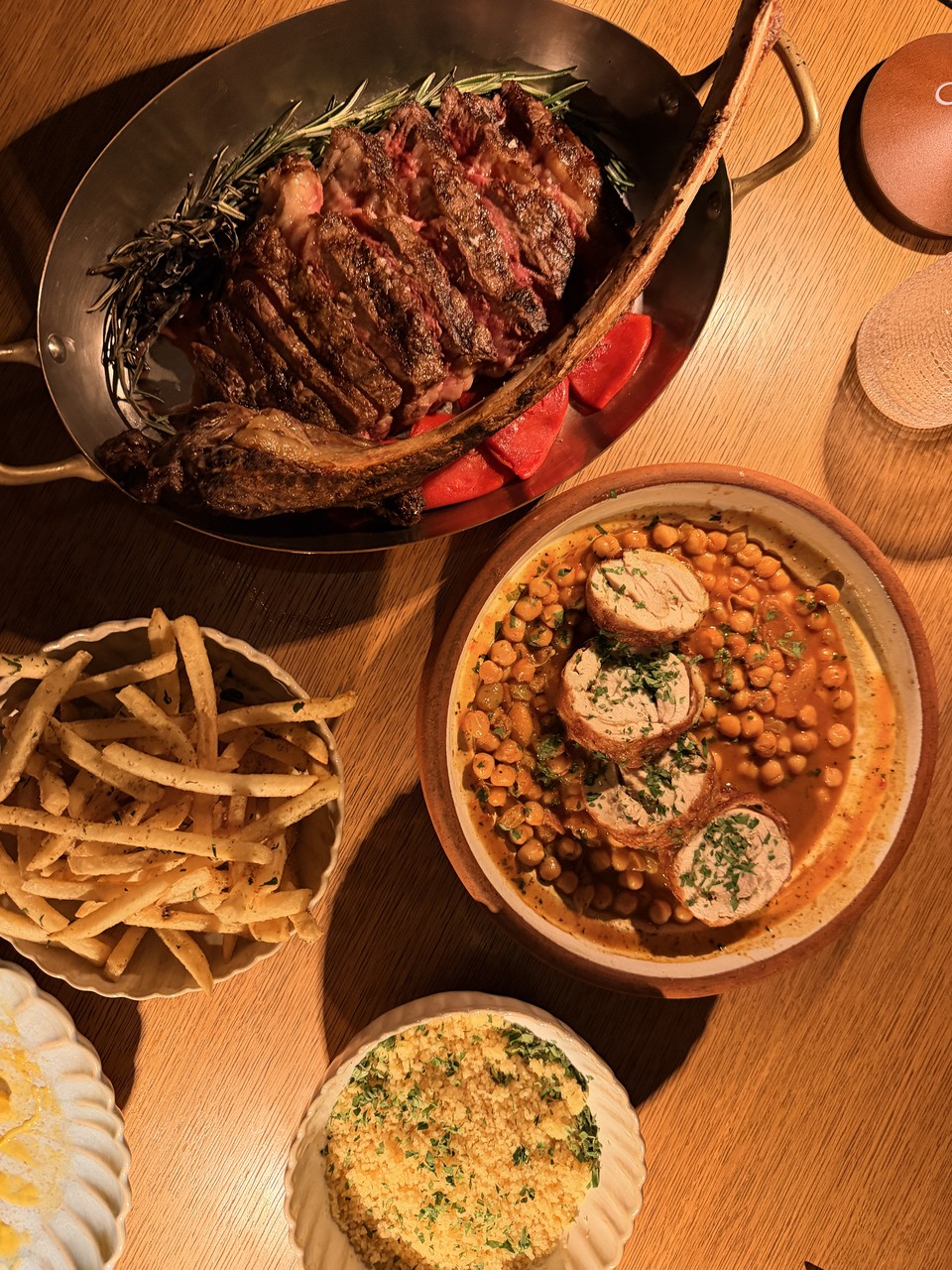 andaz miami beach review restaurant dinner full spread overhead