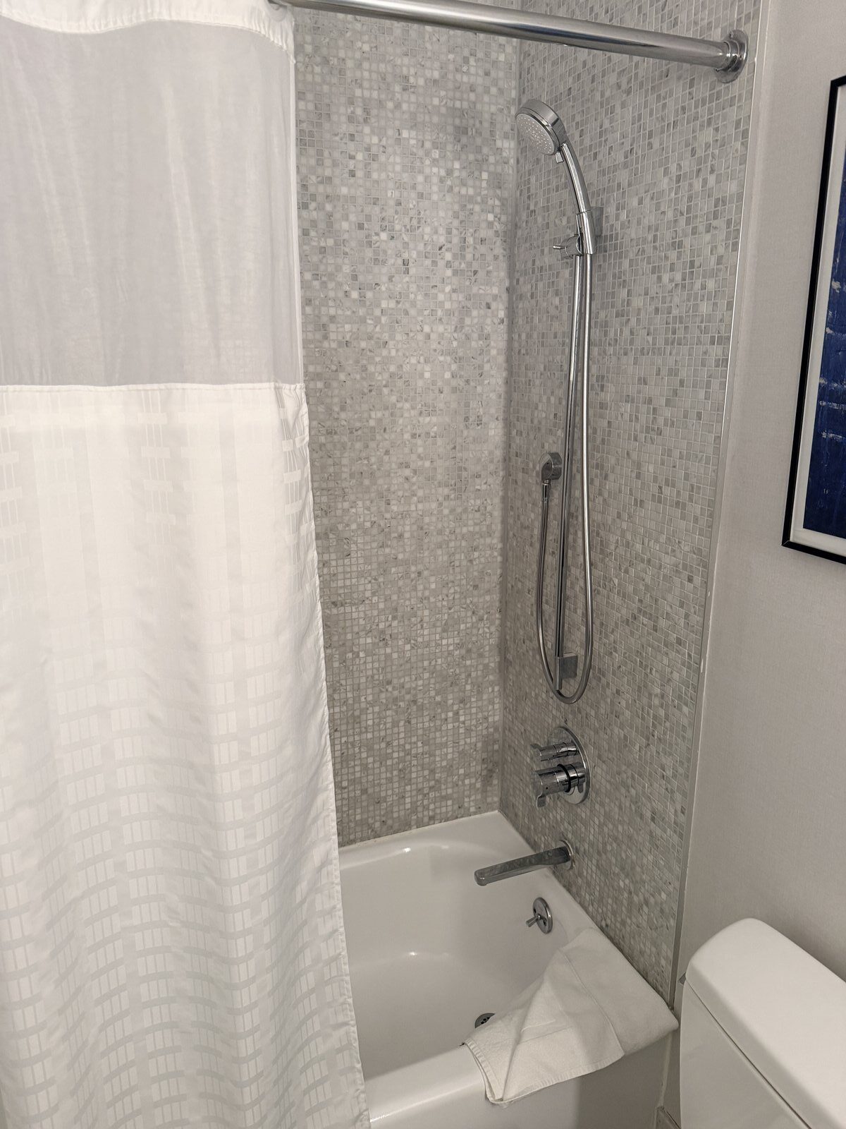 Queen deluxe shower mosaic tile at Hotel Seville Nomad