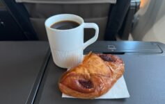 a pastry and a cup of coffee