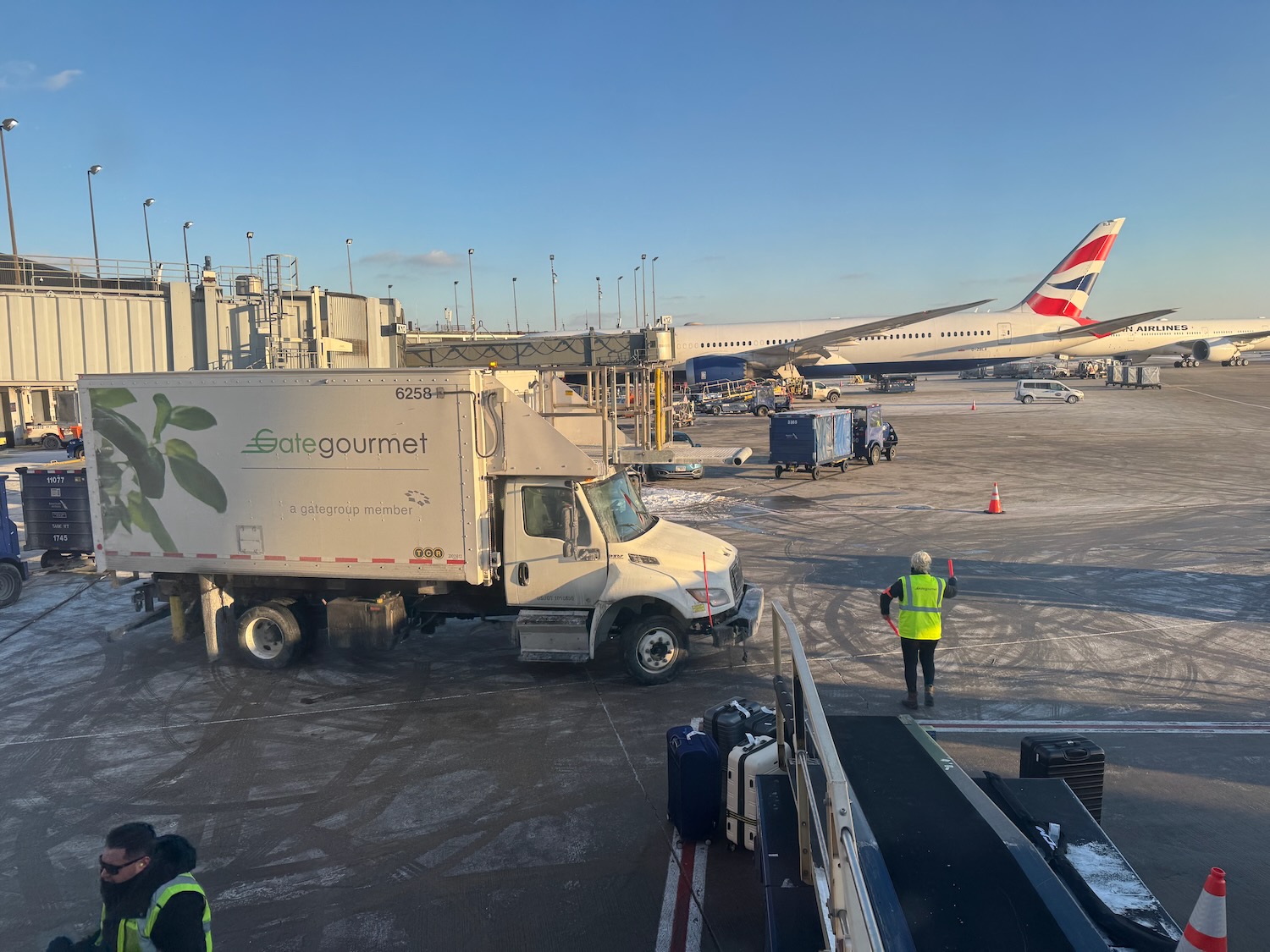 a truck parked at an airport