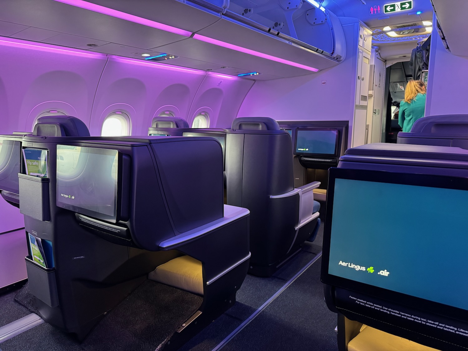 a row of seats in an airplane