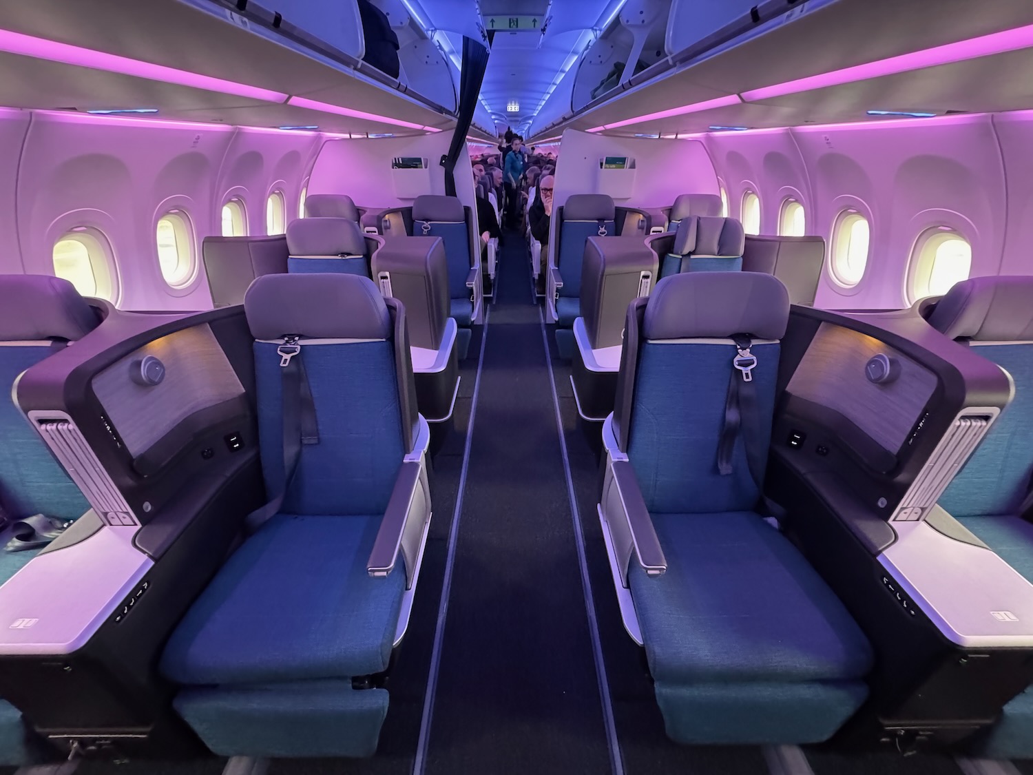 a row of seats on an airplane