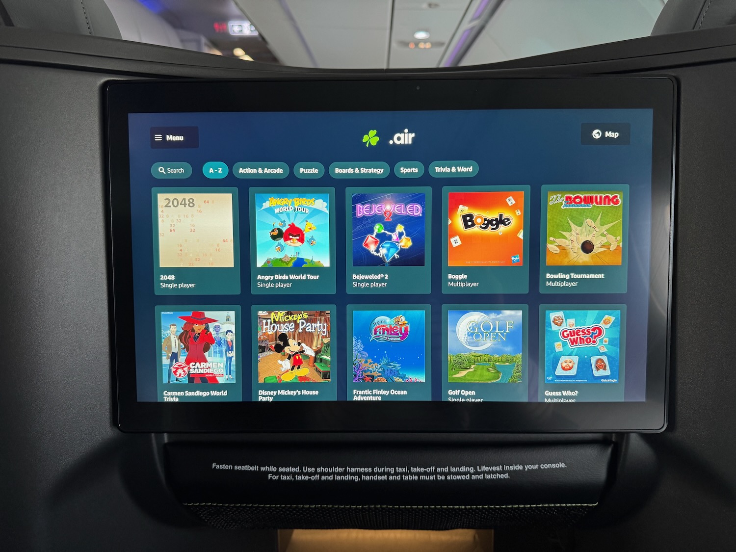 a screen with a video game on it