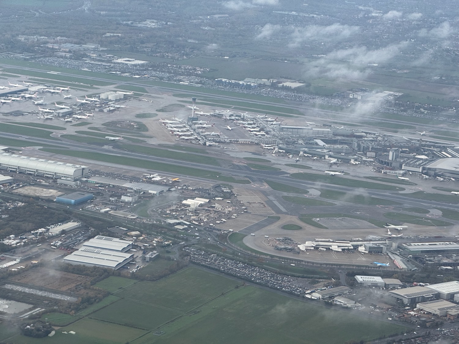 an aerial view of an airport