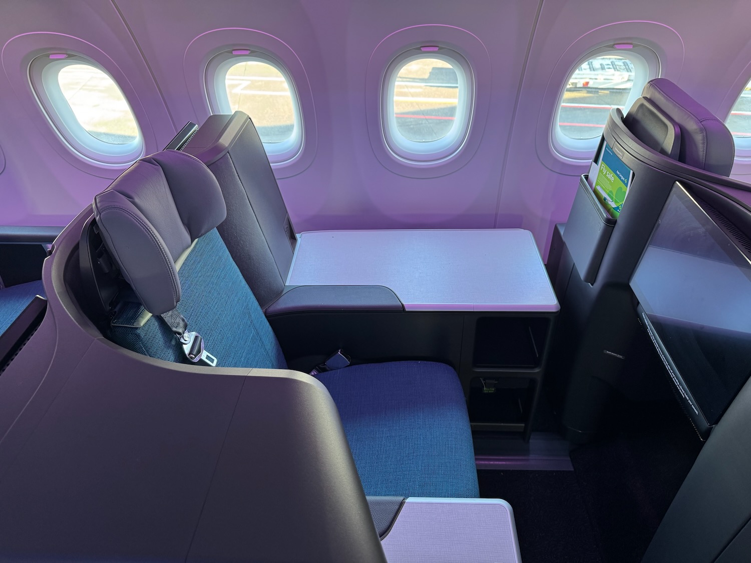 a seat in an airplane