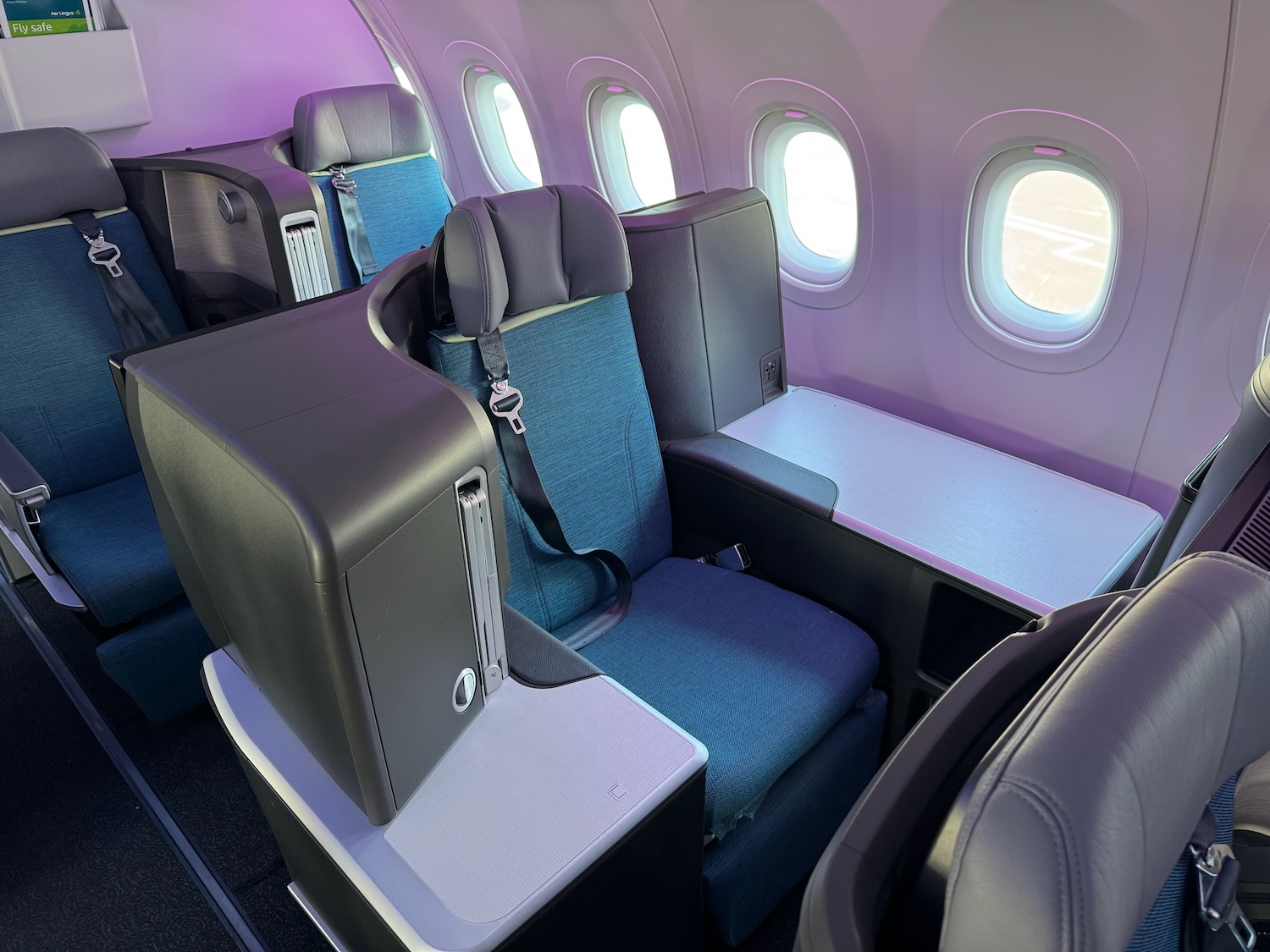 a seat in an airplane