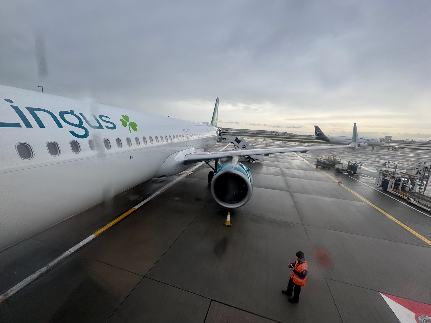 a plane on the runway