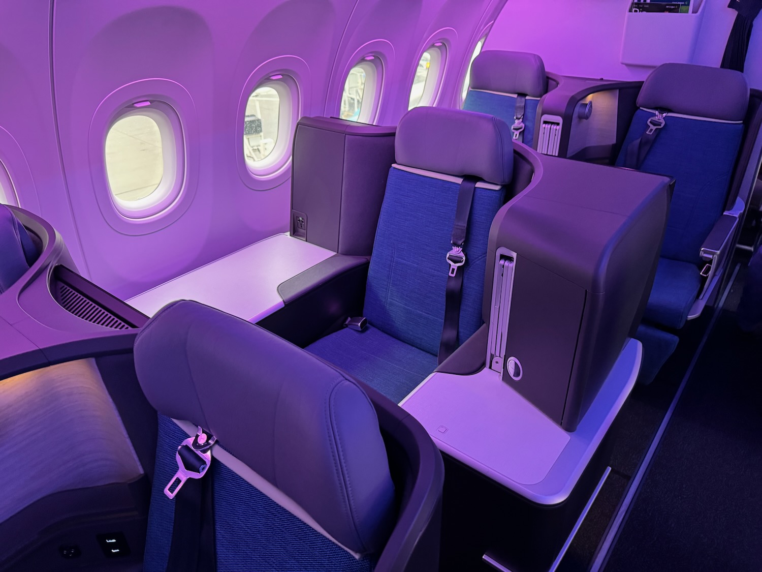 a row of seats in an airplane