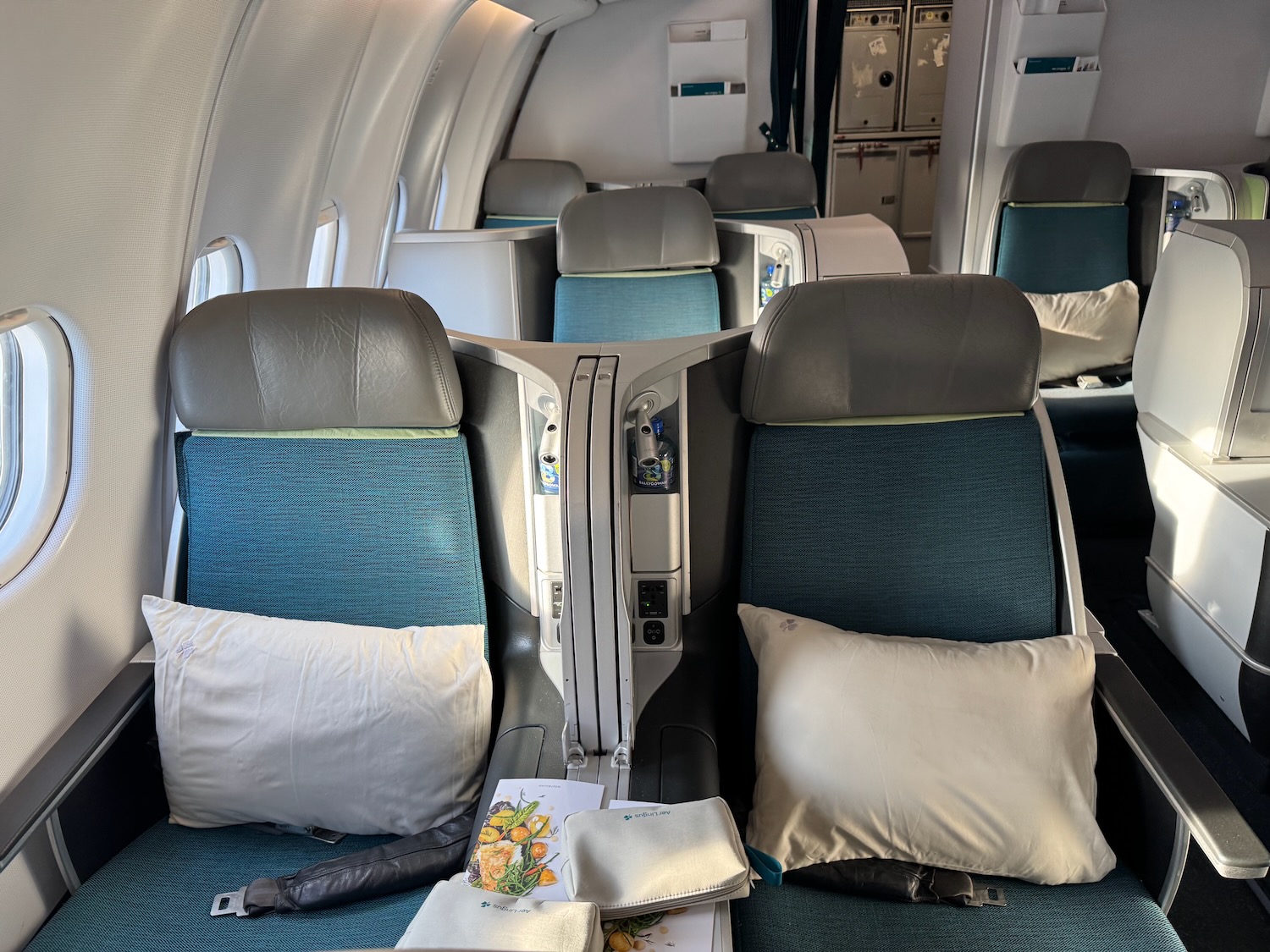 a seat in an airplane