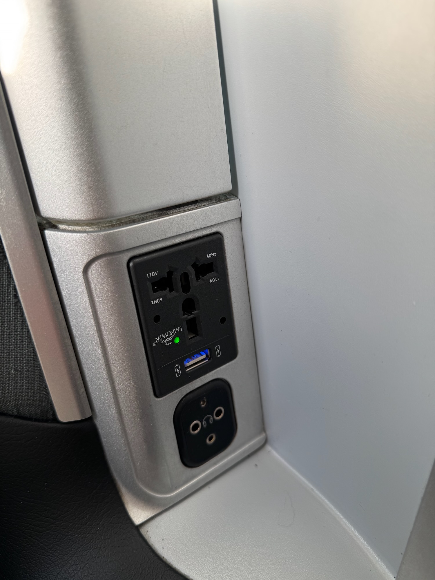 a close up of a power outlet