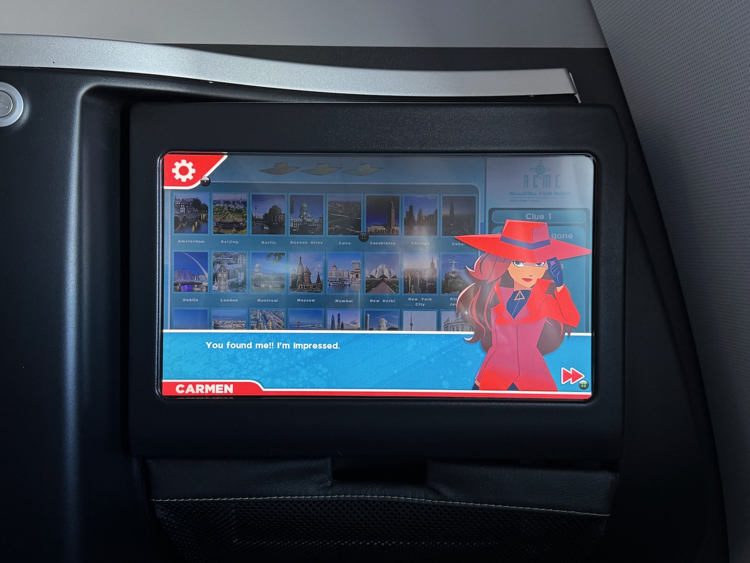 a screen on a vehicle