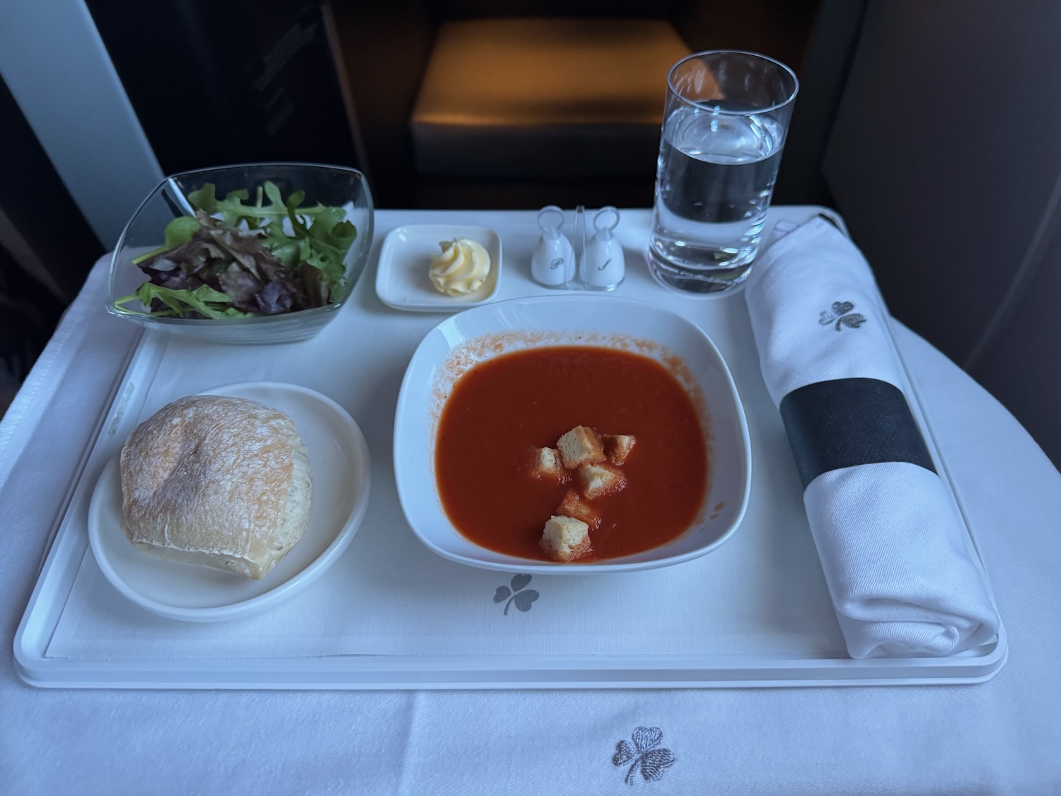 a tray with food on it