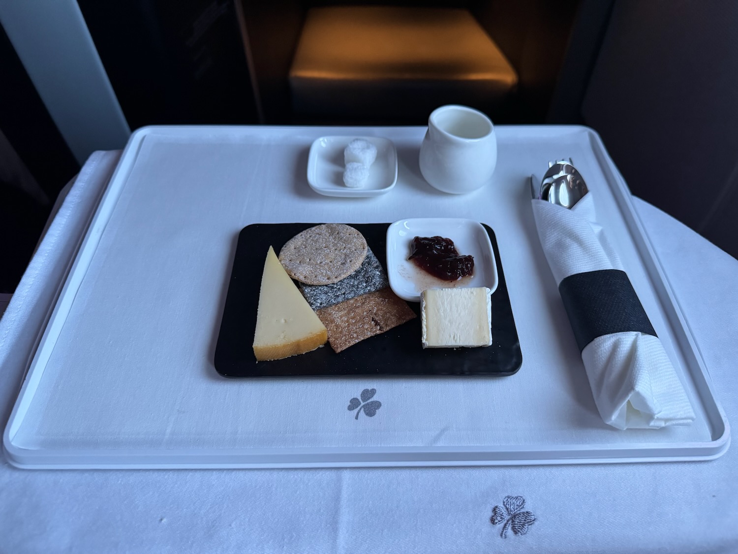 a tray with food on it