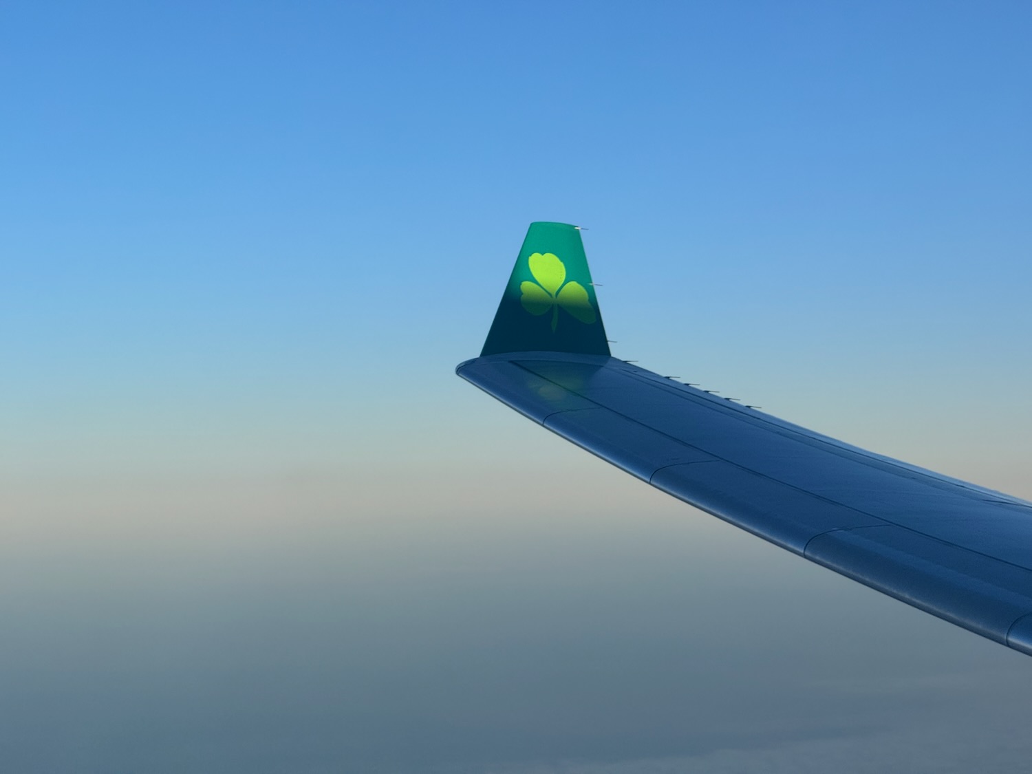 the wing of an airplane